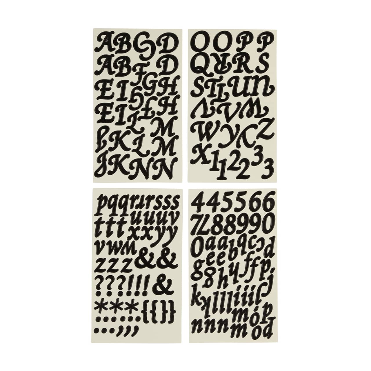 12 Pack: Large Elegant Black Alphabet Stickers by Recollections™